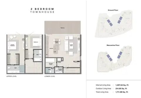 Plattegrond van 2 slaapkamers in Porto Playa