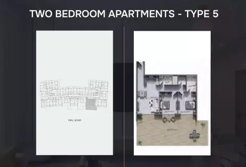 Plattegrond van 2 slaapkamers in Astra Residences
