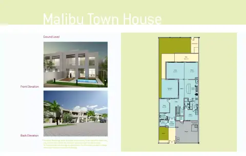 Plattegrond van 3 slaapkamers in Malibu Villas