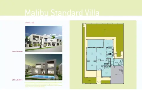 Plattegrond van 3 slaapkamers in Malibu Villas
