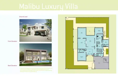 Plattegrond van 4 slaapkamers in Malibu Villas