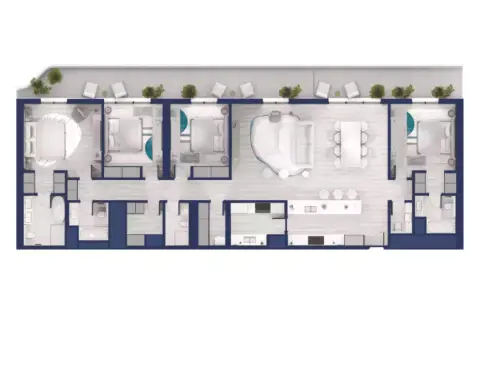 Plattegrond van 4 slaapkamers in Nikki Beach Residences