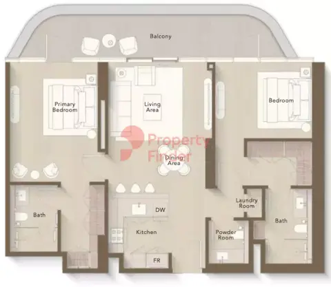 Plattegrond van 2 slaapkamers in Ellington Views Phase 2 By Ellington Properties
