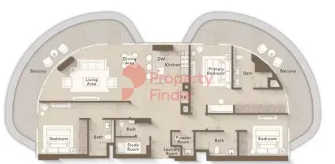 Plattegrond van 3 slaapkamers in Ellington Views Phase 2 By Ellington Properties