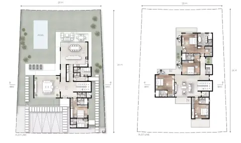 Plattegrond van 5 slaapkamers in Falcon Island