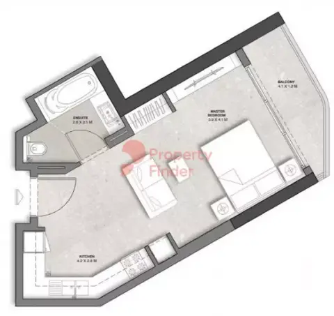 Plattegrond van Studio in Bayviews By RAK