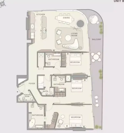 Plattegrond van 3 slaapkamers in Oceano