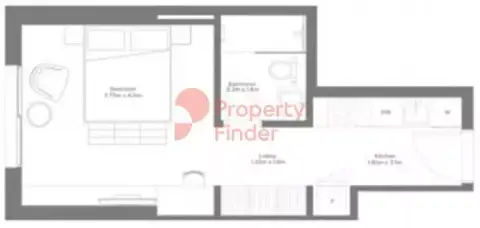 Plattegrond van Studio in South Bay Residences