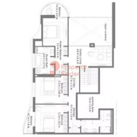 Plattegrond van 3 slaapkamers in South Bay Residences