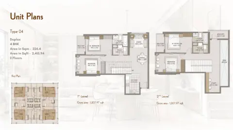 Plattegrond van 4 slaapkamers in Platinum Heights