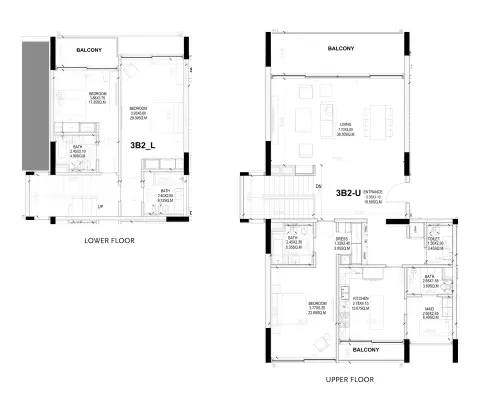Plattegrond van 3 slaapkamers in Sealine Residence