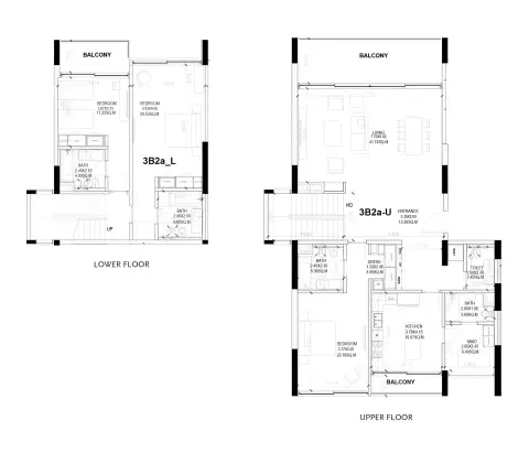 Plattegrond van 3 slaapkamers in Sealine Residence