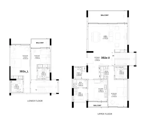 Plattegrond van 3 slaapkamers in Sealine Residence