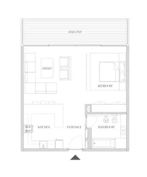 Plattegrond van Studio in Gateway Porto Al Zorah