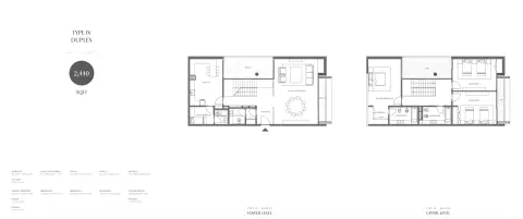 Plattegrond van 3 slaapkamers in Gateway Porto Al Zorah