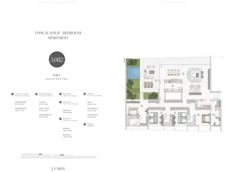Plattegrond van 4 slaapkamers in Seaside Hills By Al Zohrah