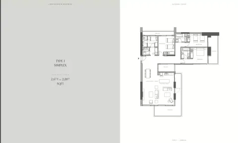 Plattegrond van 3 slaapkamers in Creekside Residence