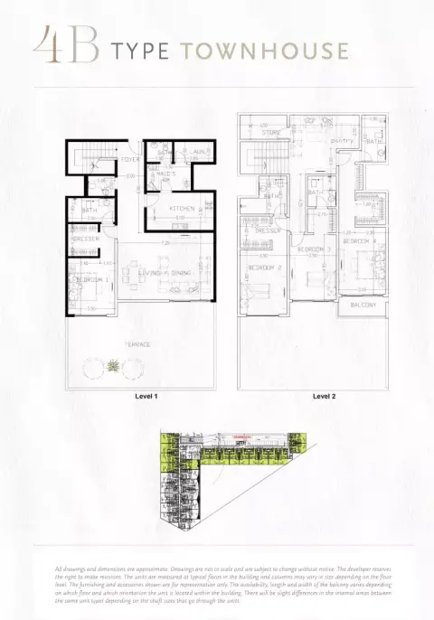 Plattegrond van 4 slaapkamers in Ajman One Phase 2 By Aqaar