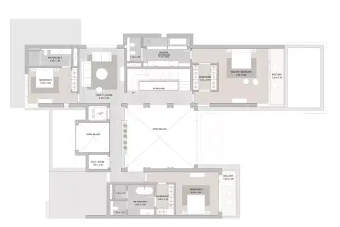 Plattegrond van 5 slaapkamers in Coral Beach Villas