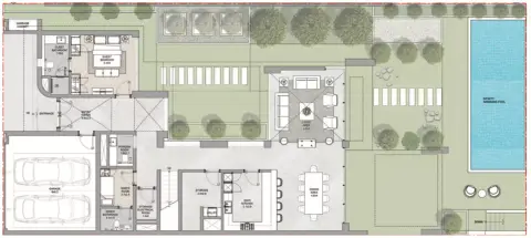Plattegrond van 4 slaapkamers in Palm Groove Villas