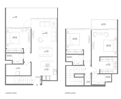 Plattegrond van 3 slaapkamers in Selene Beach Residences