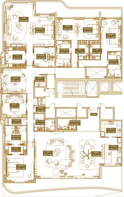 Plattegrond van 4 slaapkamers in Sofitel Residences By Azha