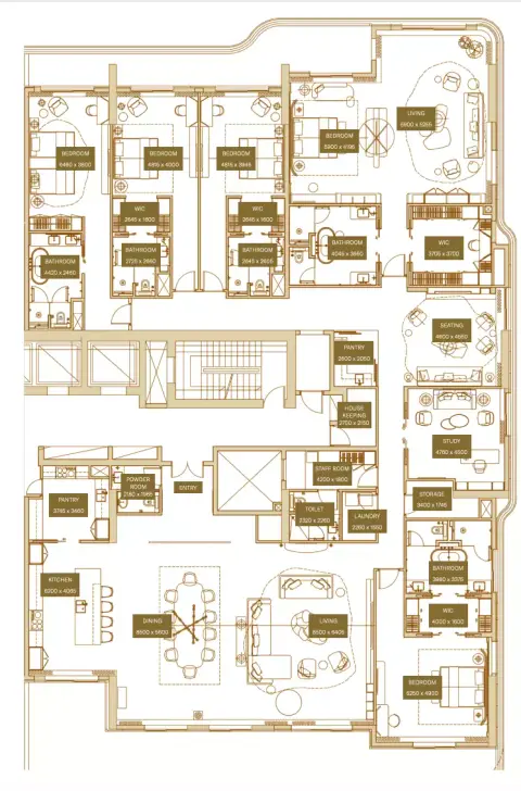 Plattegrond van 5 slaapkamers in Sofitel Residences By Azha