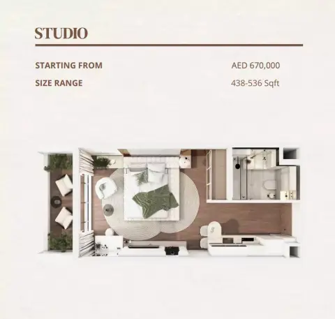 Plattegrond van Studio in Barari Gate