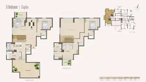 Plattegrond van 3 slaapkamers in Nexara Tower