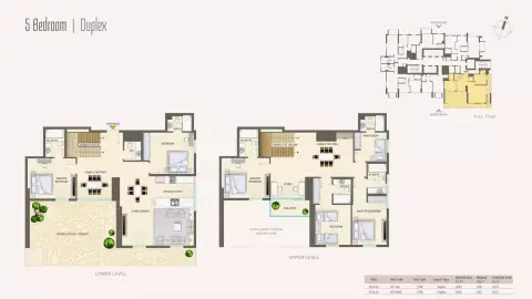 Plattegrond van 5 slaapkamers in Nexara Tower