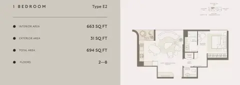 Plattegrond van 1 slaapkamer in Symphony By Chaimaa