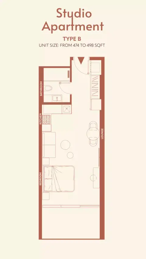 Plattegrond van Studio in 11 Hills Park