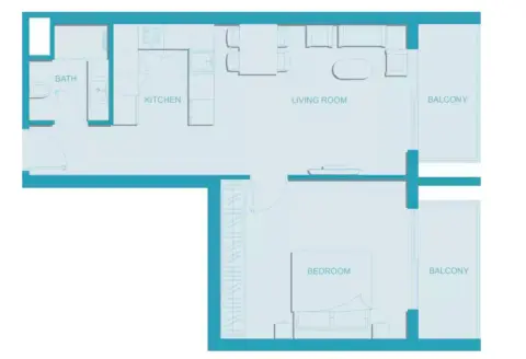 Plattegrond van 1 slaapkamer in 11 Hills Park