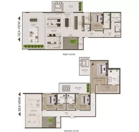Plattegrond van 4 slaapkamers in Omoria Resort Residences