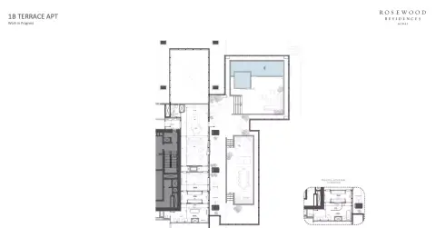 Plattegrond van 1 slaapkamer in Rosewood Residences