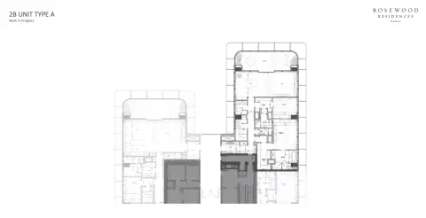 Plattegrond van 2 slaapkamers in Rosewood Residences