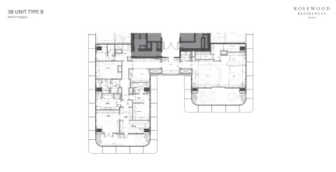 Plattegrond van 3 slaapkamers in Rosewood Residences