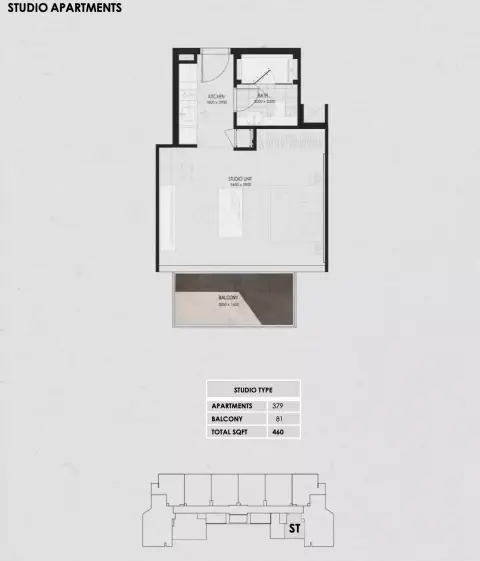 Plattegrond van Studio in Wadi 645