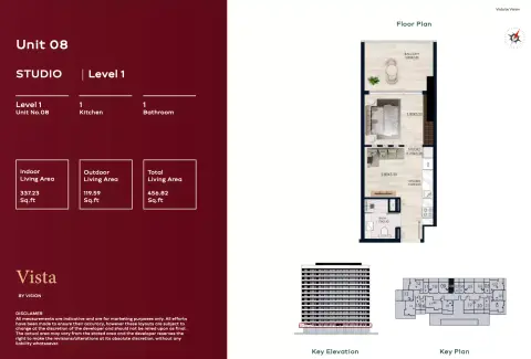 Plattegrond van Studio in Vista by Vision