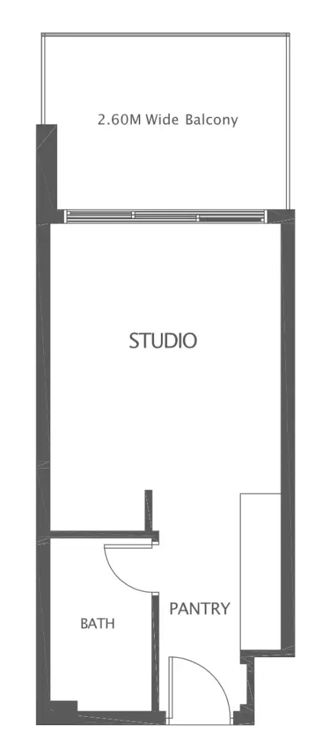 Plattegrond van Studio in Al Haseen Residences Phase 5