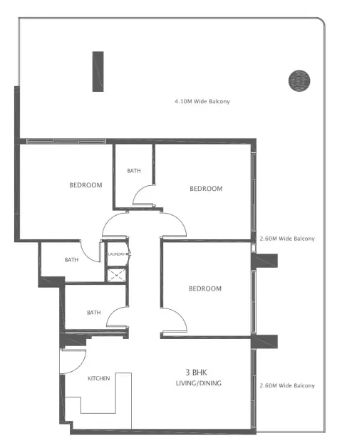 Plattegrond van 3 slaapkamers in Al Haseen Residences Phase 5