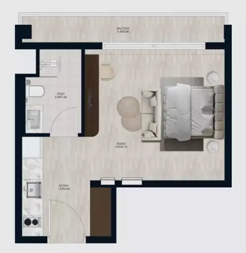 Plattegrond van Studio in Coral By Vision