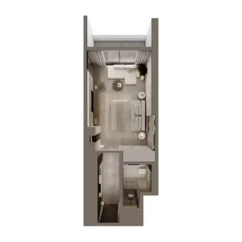 Plattegrond van Studio in Greygate Residences