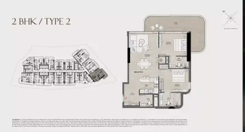 Plattegrond van 2 slaapkamers in Rabdan Gate