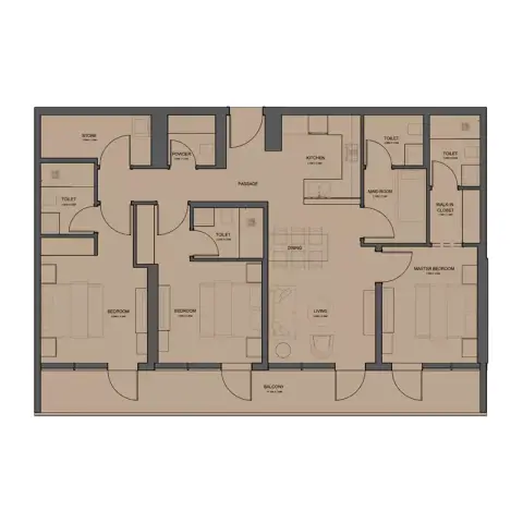 Plattegrond van 3 slaapkamers in Rivo by Grovy