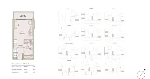 Plattegrond van Studio in Nirvana Residence