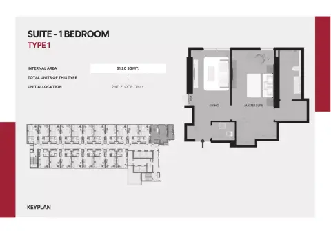 Plattegrond van 1 slaapkamer in Courtyard by Marriott
