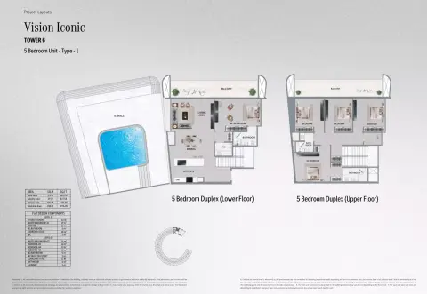 Plattegrond van 5 slaapkamers in Mercedes Benz Places | Binghatti City