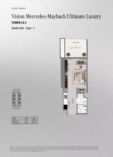 Plattegrond van Studio in Maybach Ultimate Luxury