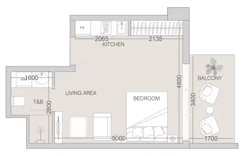 Plattegrond van Studio in The Fifth Tower